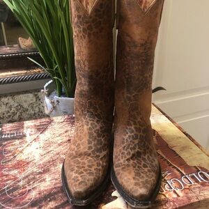 Old Gringo Tan Leopard Print Heeled Boots
